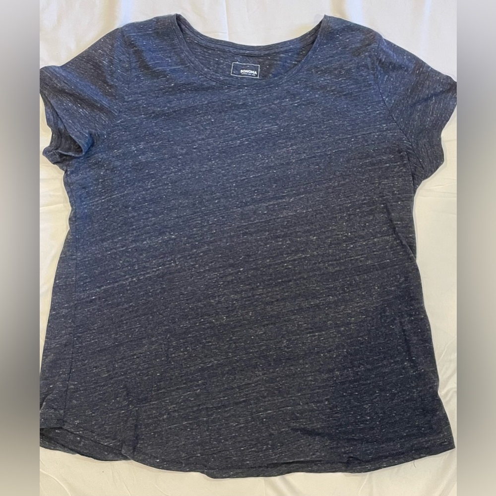 Sonoma Heathered Navy Short Sleeve Tee